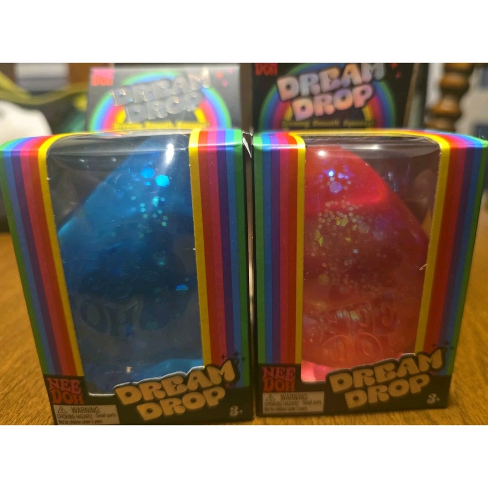LOT OF 2 - NEEDOH DREAM DROP Pink Blue Nee Doh Schylling Authentic New